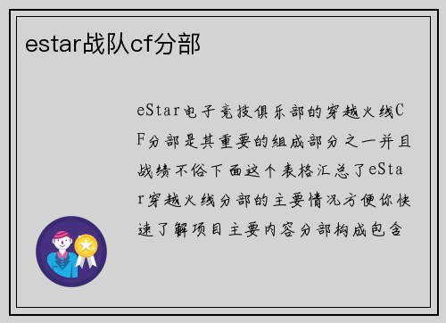 estar战队cf分部